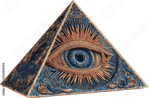 Vector art of eye of providence pyramid, a symbol of enlightenment