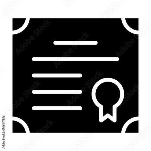 Certificate Glyph Icon