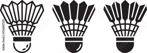 Badminton Shuttlecock Badminton shuttlecock icon vector silhouettes,