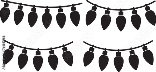 christmas lights silhouettes 