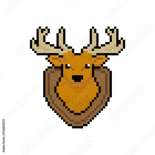 deer head decorative pixel art