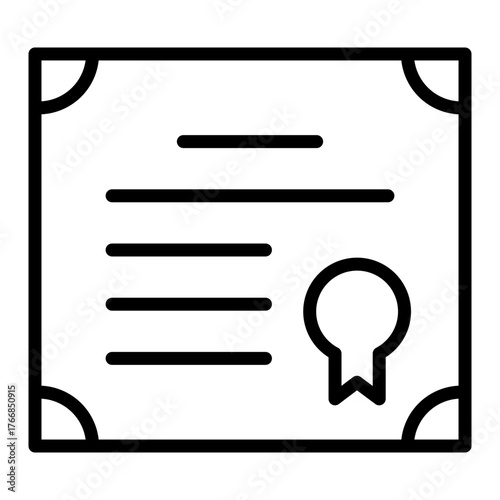 Certificate Outline Icon