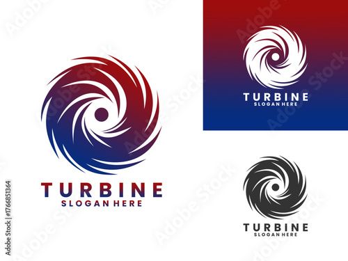Abstract turbine illustration logo design vector template