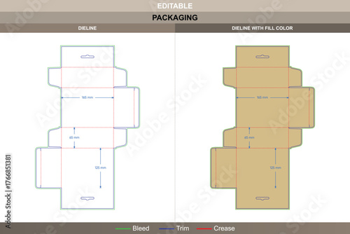 Hanging medicine box dieline designed in vector layout clean printing setup and reinforced packaging panels with accurate die line cuts for secure display and retail hanging