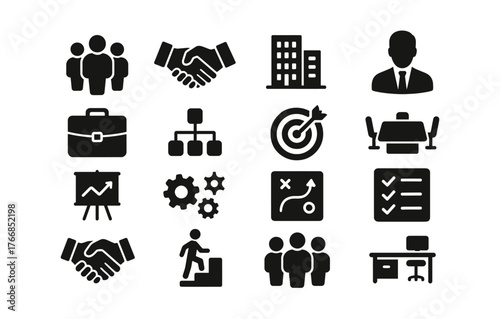 Financial growth icons: money, investment, market trends, currency symbols, business concepts