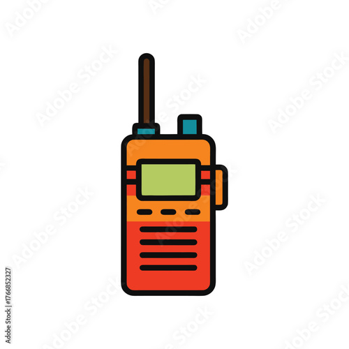 Walkie talkie portable radio art Vector illustration