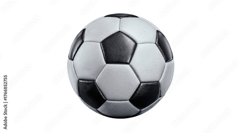 Fototapeta premium Classic Black and White Soccer Ball on Isolated Background