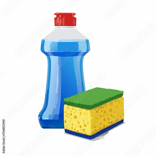 Spülschwamm und Spülmittel