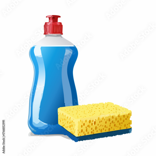 Spülschwamm und Spülmittel