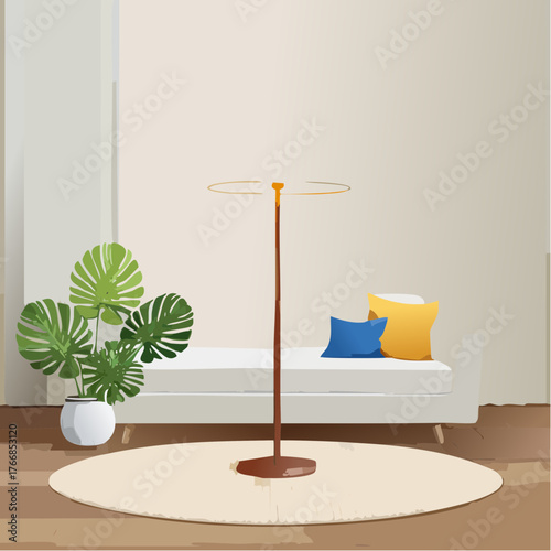 Stehlampe im Wohnzimmer