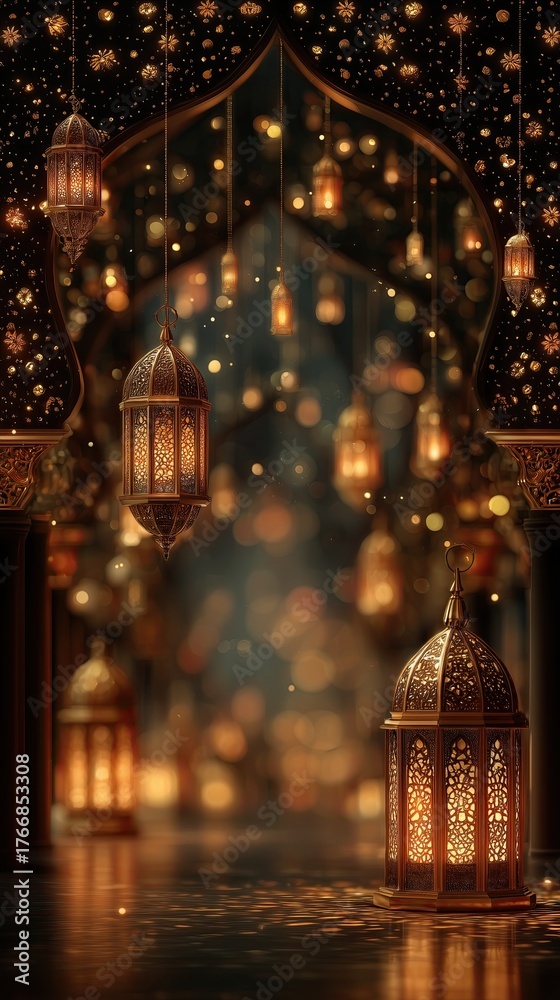 Obraz premium Happy Eid Al-Adha background vertical