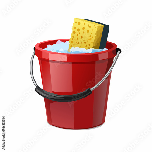 Putzeimer mit Schwamm