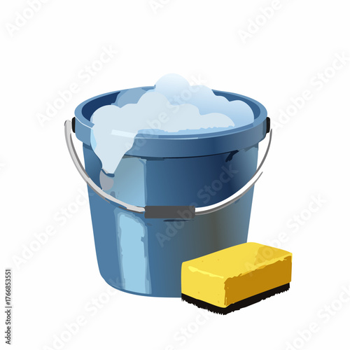 Putzeimer mit Schwamm