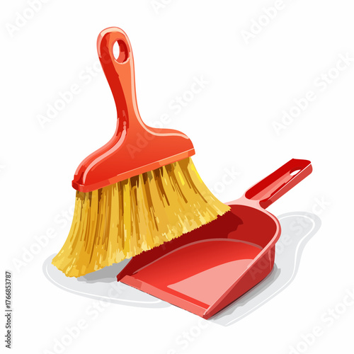 Besen und Kehrschaufel