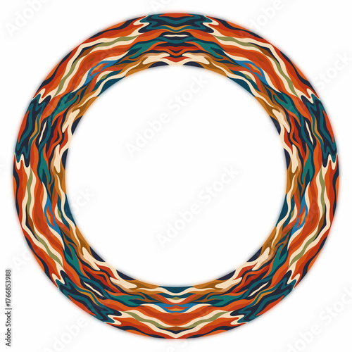 Colorful old decorative circular geometric ornament pattern. African, egybt, indian design.