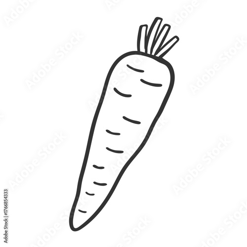 Simple Hand-Drawn Carrot Illustration