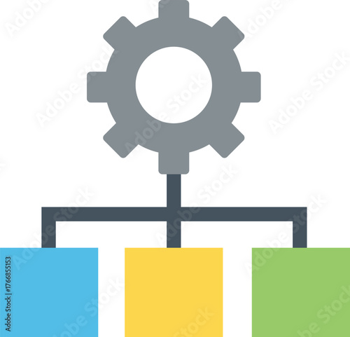 Process automation and workflow organization diagram for efficient data management