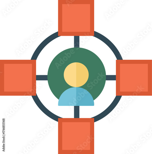 Target audience market focus customers icon vector illustration symbol design