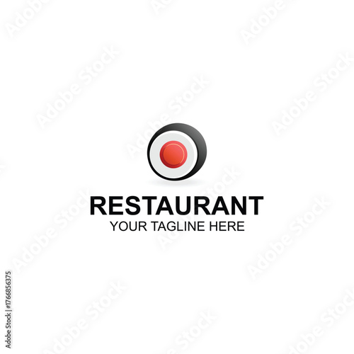 Modern Sushi Roll Restaurant Logo Design with Creative Illustration