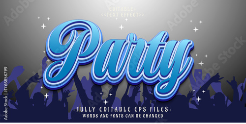 3d party lowercase text effect.typhography logo