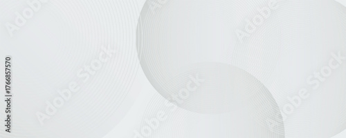 White geometric abstract background overlap layer on bright space with lines effect decoration. Modern graphic design element circles style concept for banner, modern vector arts