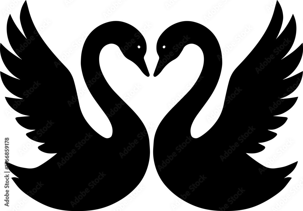 Obraz premium Swan Couple SVG Cut Files for Cricut & Silhouette