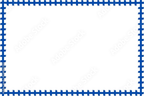 Simple Frame, Border Frame, Unique Photo Frame with White Background, Sharp Blue Frame, Amazing Style Frame
