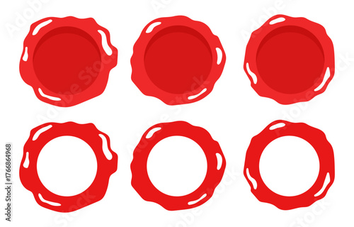 Wax seal. Wax print. Wax seal isolated on transparent background. Flat icons.
