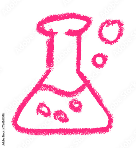 Chemistry Lab Bottles Related Icon Crayon Chalk Drawing Doodle Vector