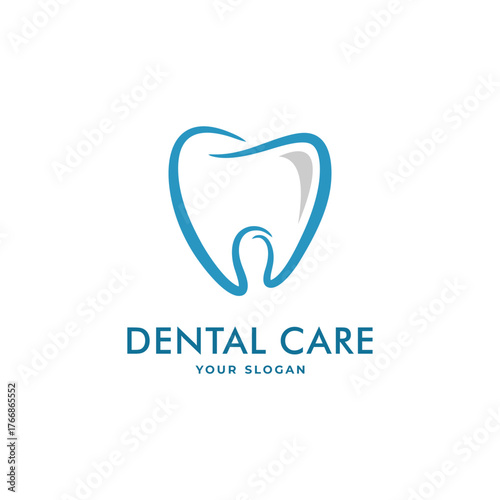 simple clean healthy tooth dental care logo template design