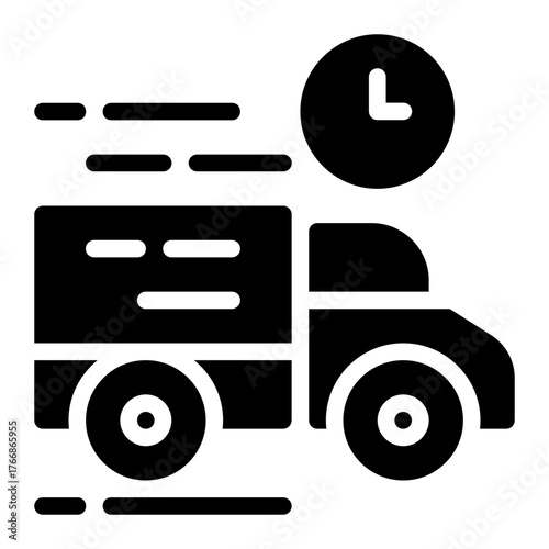 Fast Delivery Truck Icon Solid Style