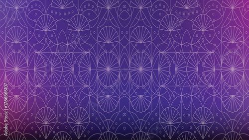 Art Deco Geometric Pattern Overlay Gradient Purple