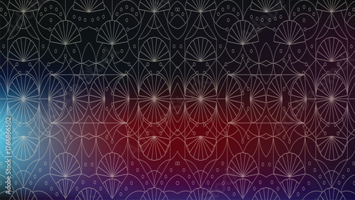 Art Deco Geometric Pattern with Dark Gradient Subtle Lighting