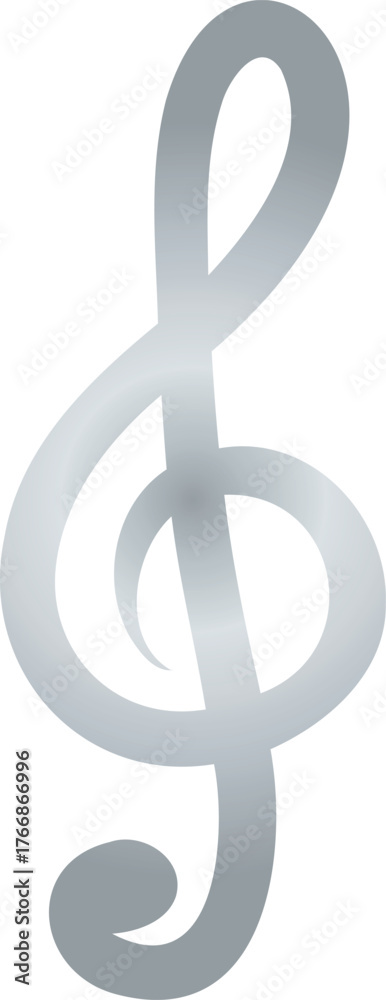 Obraz premium Silver Treble Clef