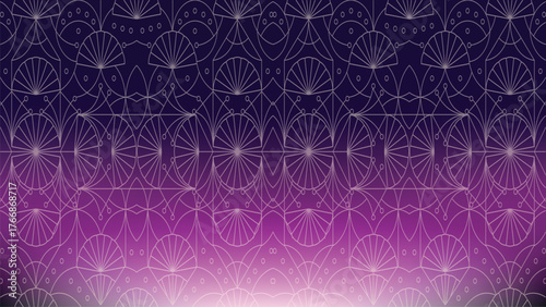 Art Deco Geometric Pattern with Purple Gradient