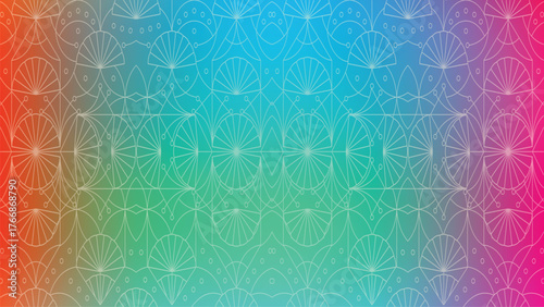 Art Deco Geometric Pattern with Rainbow Gradient