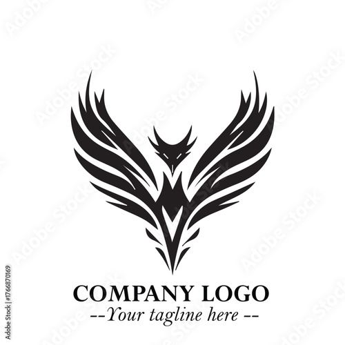 Majestic Head of Eagle Logo Symbol in Black on White Background with Bold Minimalist Design