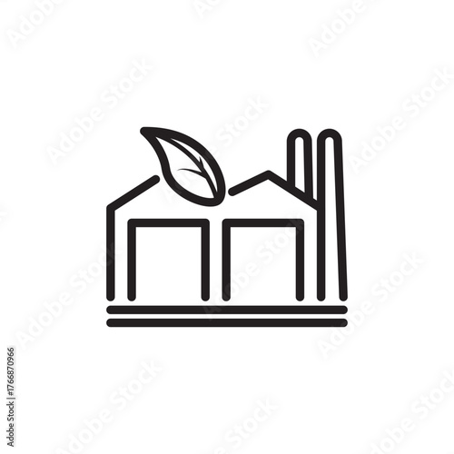 Green manufacturing icon symbolizing sustainable industrial production, representing modern eco-friendly processes, specialized resource efficiency, and environmental quality control systems.