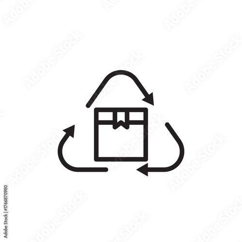 Circular economy icon symbolizing continuous material loops and renewal, representing modern sustainable design, specialized resource recovery, and comprehensive life cycle management systems.