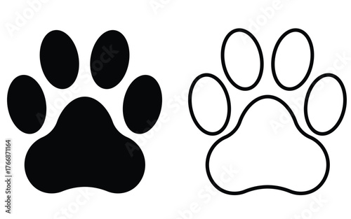 Paw print vector isolated on white