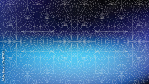 Geometric Art Deco Pattern Overlay Gradient Blue Purple Keywords: geometric, pattern, art