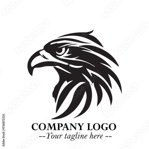 Wallpaper Mural Majestic Head of Eagle Logo Symbol in Black on White Background with Bold Minimalist Design Torontodigital.ca