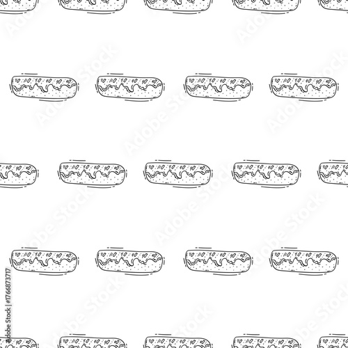 Hand Drawn Bread seamless pattern. Doodle Bakery pattern background