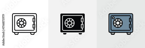 secure vault icon collection vector safe illustrations flat glyphs for banking app and ui