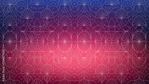 Geometric Art Deco Pattern with Gradient Blue