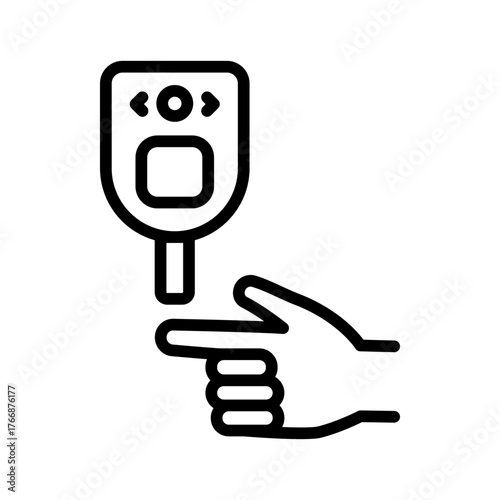Blood sugar test line icon. Glucose monitor, diabetes testing strip outline vector icon. Glucometer pharmacy symbol, logo illustration.