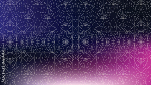Geometric Art Deco Pattern with Gradient Blue