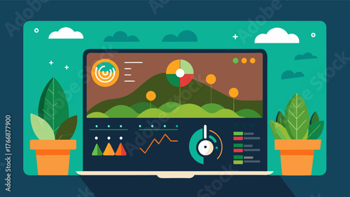 A hightech dashboard displaying realtime data from multiple soil health sensors allowing farmers to easily monitor and analyze their soil health.. Vector illustration
