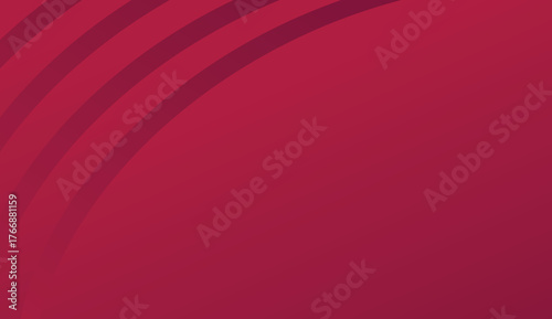 Abstract red background with curved gradient lines in the upper left corner