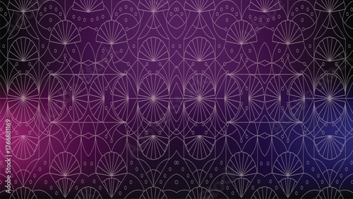 Purple blue gradient geometric pattern with lines abstract art deco